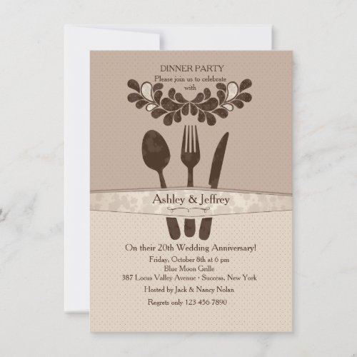 Mr and Mrs Utensils Dinner Party Invitation