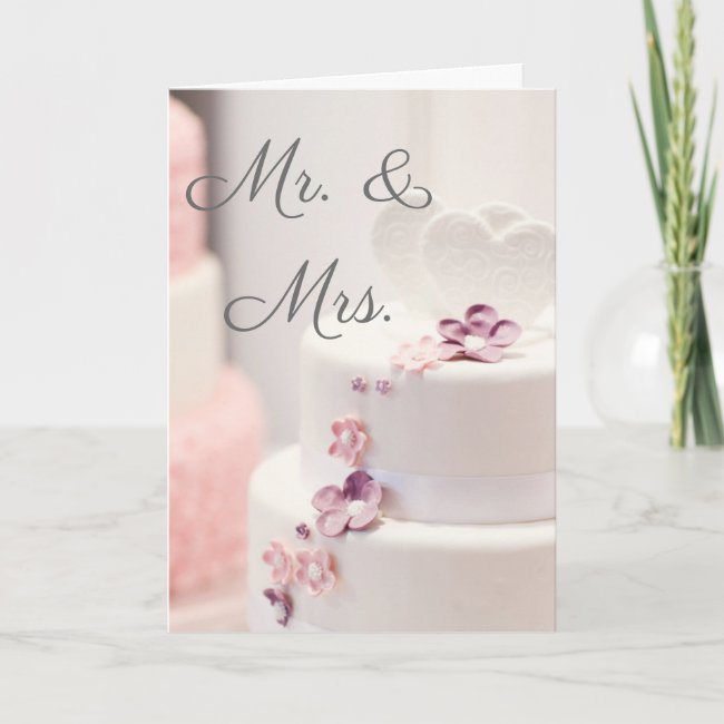 Mr and Mrs wedding card with poem