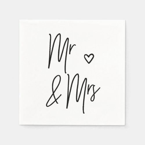 Mr and Mrs Wedding Cocktail Napkins Wedding Decor