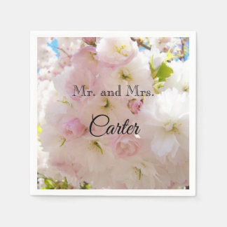 Mr. and Mrs. Wedding Couple Name Paper Napkins