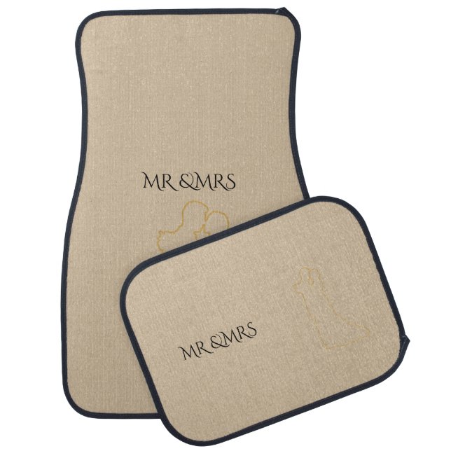MR AND MRS Wedding Day Car Mat | Elegant Just Marr (Set)