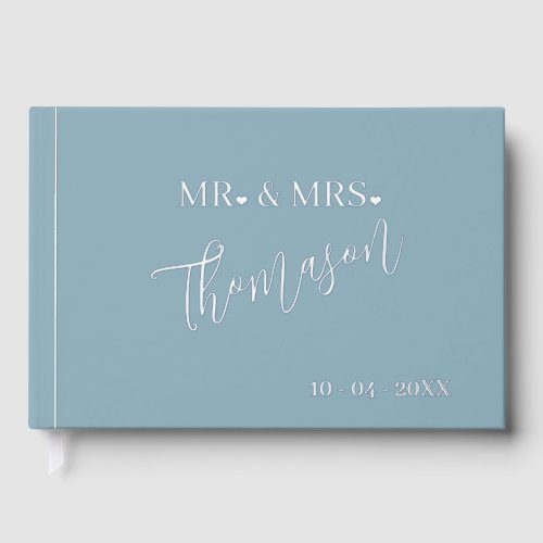 Mr and Mrs Wedding Day Date Gold Foil Guest Book