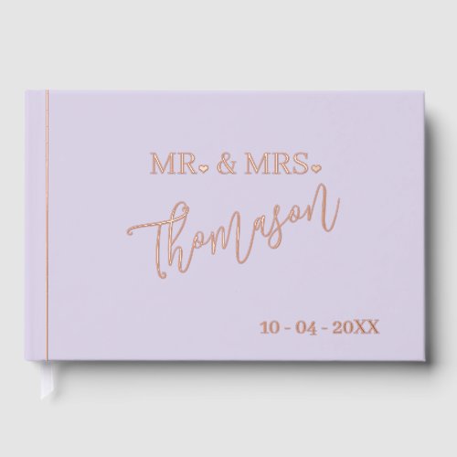 Mr and Mrs Wedding Day Date Gold Foil Guest Book