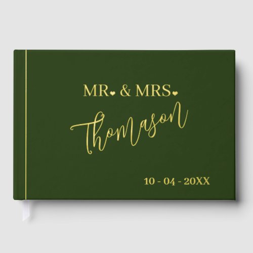 Mr and Mrs Wedding Day Date Gold Foil Guest Book