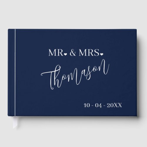 Mr and Mrs Wedding Day Date Gold Foil Guest Book