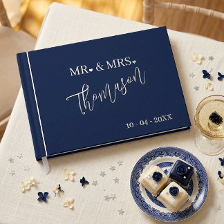 Mr and Mrs Wedding Day Date Gold Foil Guest Book