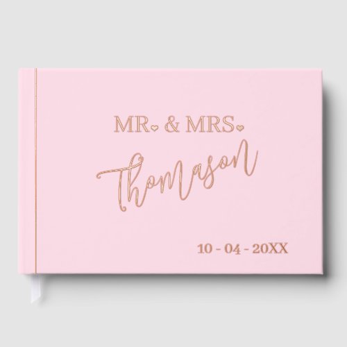 Mr and Mrs Wedding Day Date Gold Foil Guest Book