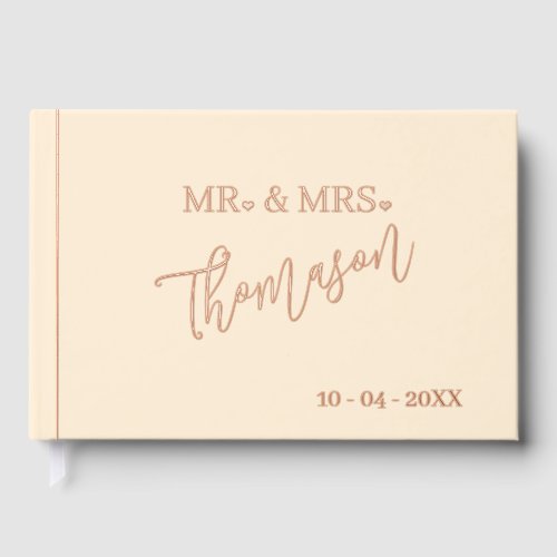 Mr and Mrs Wedding Day Date Gold Foil Guest Book