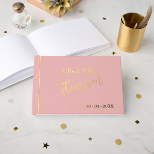 Mr and Mrs Wedding Day Date Gold Foil Guest Book