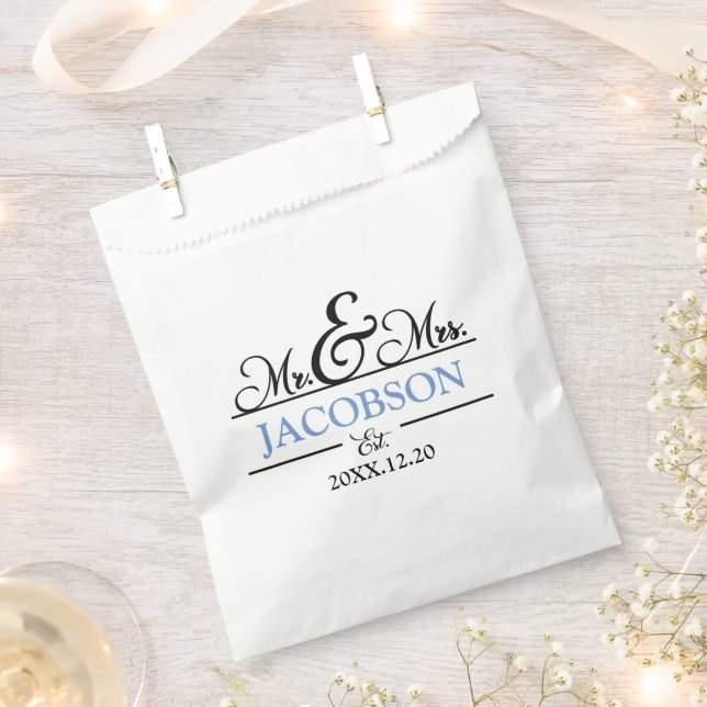 Mr and Mrs Wedding Favor Bag (Clipped)