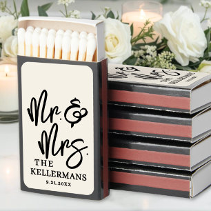 Mr. And Mrs. Wedding Favor Matchboxes