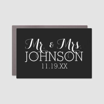 Mr And Mrs Wedding Favor Solid Navy Blue Car Magnet by JustWeddings at Zazzle