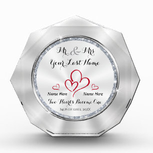 Mr and Mrs Wedding Gifts Two Hearts Become One