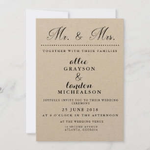 Mr. and Mrs. Wedding Invitation