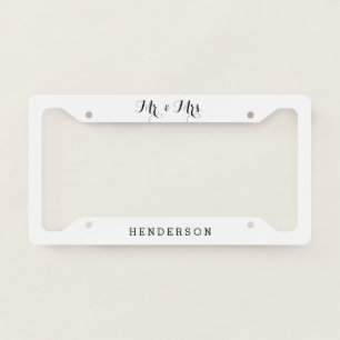 Mr And Mrs Wedding License Plate Frame