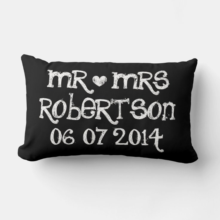 Mr and Mrs wedding lumbar pillow for newly weds Zazzle