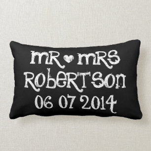 Mr and Mrs wedding lumbar pillow for newly weds