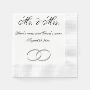 Mr and Mrs wedding napkin - customizable