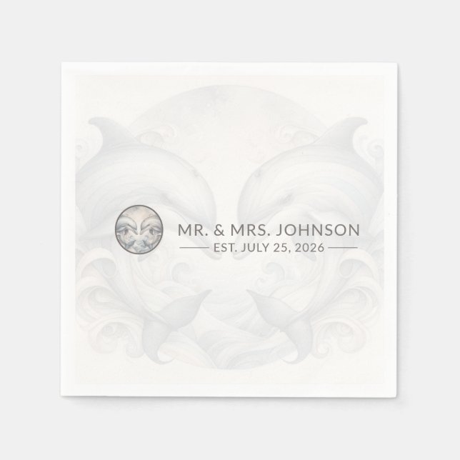 Mr and Mrs Wedding Napkins (Front)
