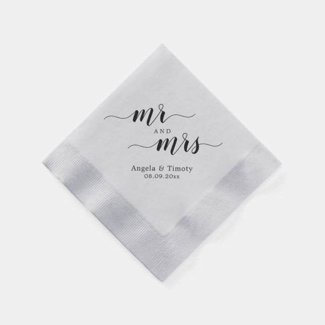 Mr and Mrs wedding Napkins (Corner)
