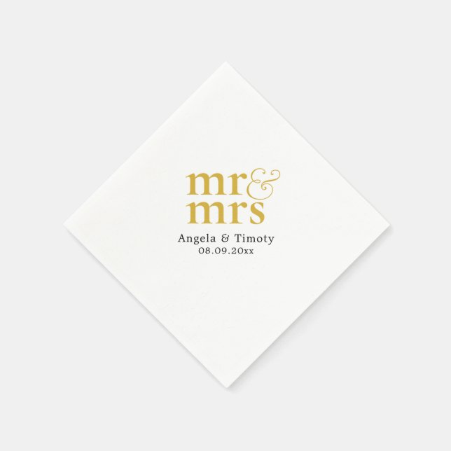 Mr and Mrs wedding Napkins (Corner)