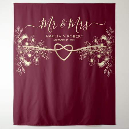 Mr And Mrs Wedding Photo Booth Backdrop