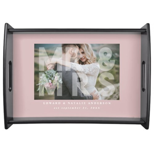 Mr and Mrs wedding photo favor gift Serving Tray