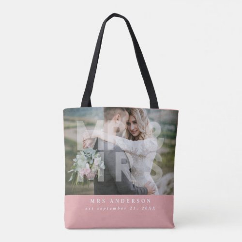 Mr and Mrs wedding photo favor gift Tote Bag