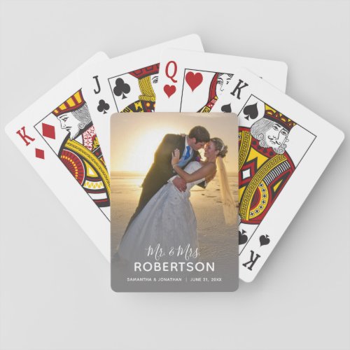 Mr and Mrs Wedding Photo Playing Cards