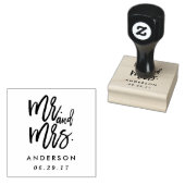 Mr. and Mrs. Wedding Rubber Stamp (Stamped)
