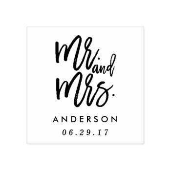 Mr. And Mrs. Wedding Rubber Stamp by FINEandDANDY at Zazzle
