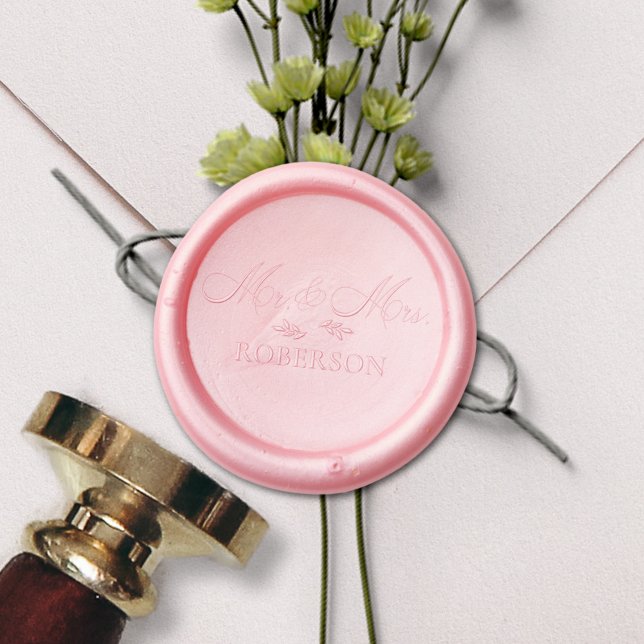 Mr and Mrs | Wedding Script Simple Wax Seal Stamp (Creator Uploaded)