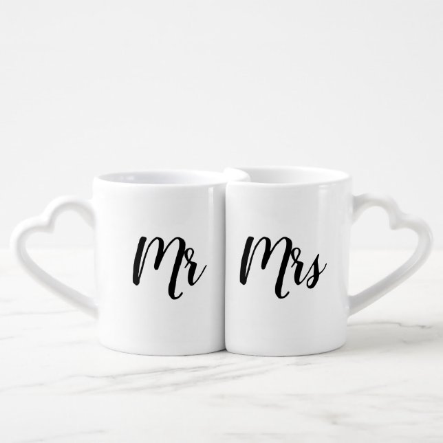 Mr and Mrs Wedding | Set of 2 coffee Tea Mug (Front Nesting)