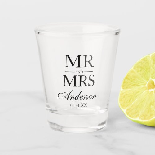 Mr and Mrs Wedding Shot Glass
