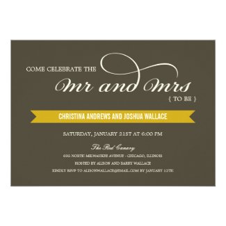 Mr and Mrs Wedding Shower /Rehearsal Dinner Invite