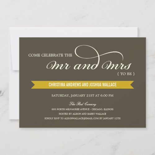 Mr and Mrs Wedding Shower /Rehearsal Dinner Invite