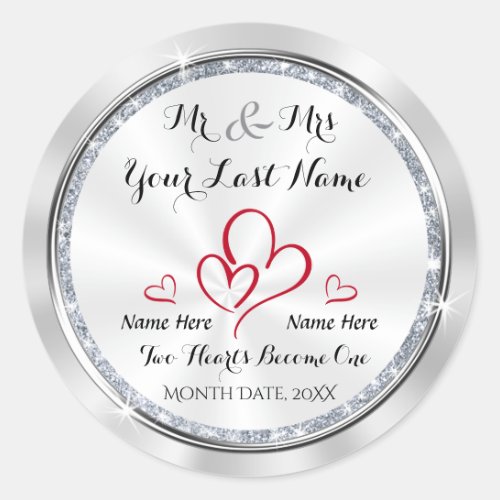 Mr and Mrs Wedding Stickers Personalized