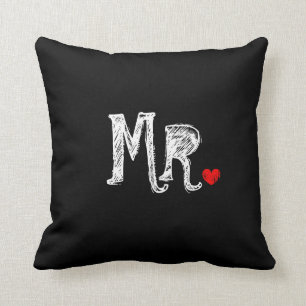Mr and Mrs wedding throw pillow for newly weds