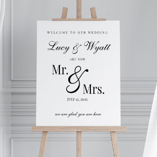 Mr and Mrs Wedding Welcome Sign