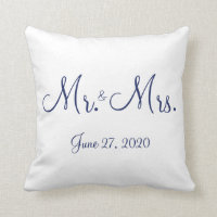 Mr. and Mrs. White Nautical Wedding Pillows