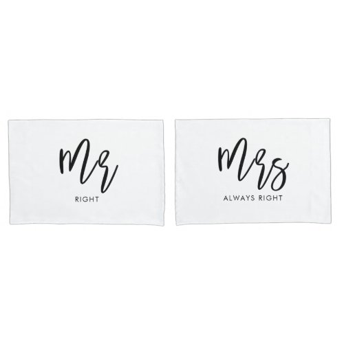Mr and Mrs Wifey and Hubby Couple Pillowcases