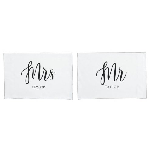 Mr and Mrs Wifey and Hubby Couple Pillowcases