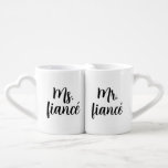 Mr. and Ms. Fiancé Coffee Mug Set<br><div class="desc">Add some fun to your mornings with this Mr. and Ms. Fiancé Coffee Mug Set featuring inky trendy lettering. With stylish, contemporary script and a bold, modern design, this set is perfect for couples celebrating their engagement. Whether you're sipping coffee, tea, or hot cocoa, these mugs provide the ideal way...</div>