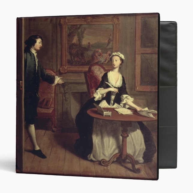 Mr. B. finds Pamela writing, illustration from Ric Binder (Front/Inside)