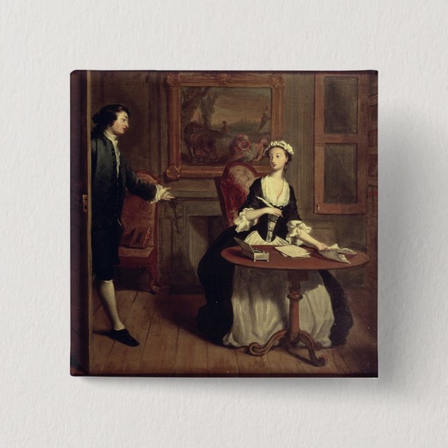 Mr. B. finds Pamela writing, illustration from Ric Button (Front)