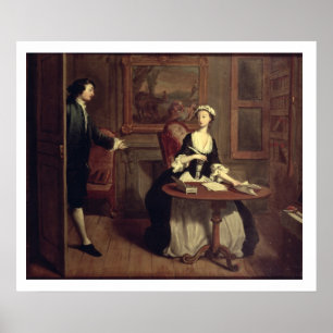 Mr. B. finds Pamela writing, illustration from Ric Poster
