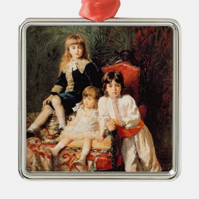Mr. Balashov's Children, 1880 Metal Ornament (Front)