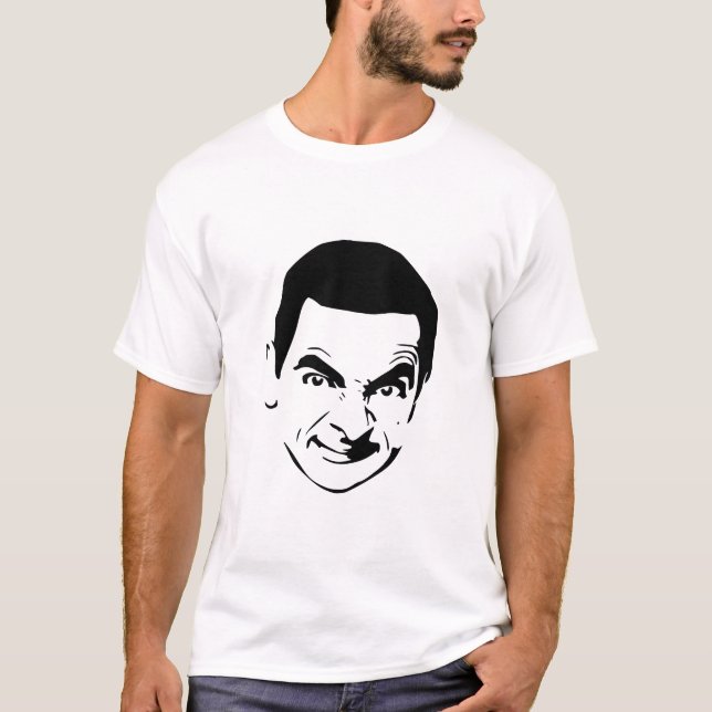 Mr. Bean Face Stencil Pop Art T-Shirt (Front)
