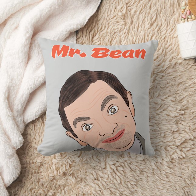 Mr. Bean (Rowan Atkinson) Fan Art Throw Pillow (Blanket)