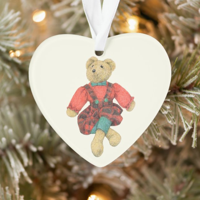 MR. BEAR Acrylic Heart Ornament  (Tree)